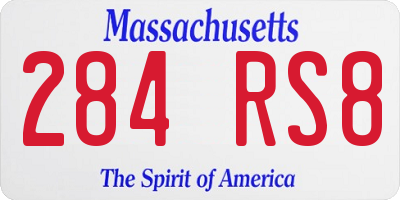 MA license plate 284RS8