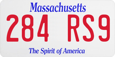 MA license plate 284RS9