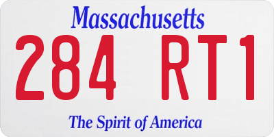 MA license plate 284RT1