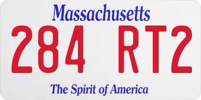 MA license plate 284RT2