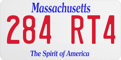MA license plate 284RT4
