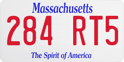 MA license plate 284RT5