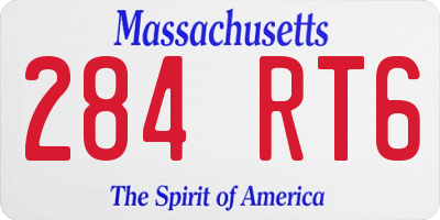 MA license plate 284RT6