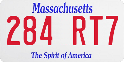 MA license plate 284RT7