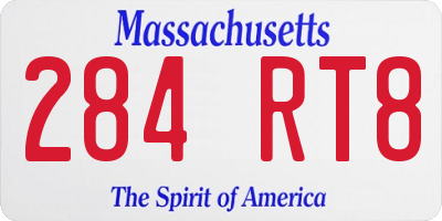 MA license plate 284RT8