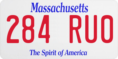 MA license plate 284RU0