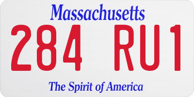 MA license plate 284RU1