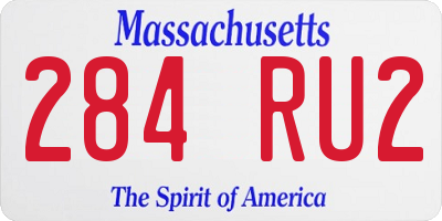 MA license plate 284RU2