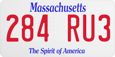 MA license plate 284RU3