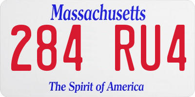 MA license plate 284RU4