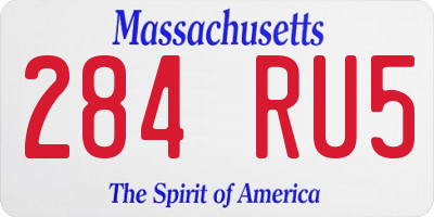 MA license plate 284RU5