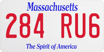 MA license plate 284RU6