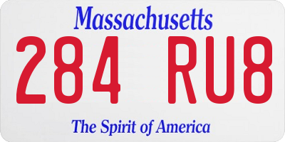 MA license plate 284RU8