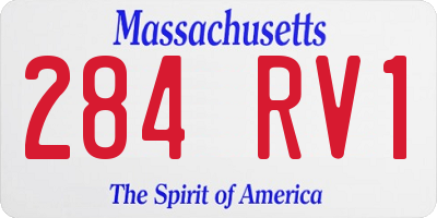 MA license plate 284RV1