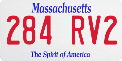 MA license plate 284RV2