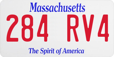 MA license plate 284RV4