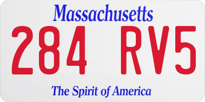 MA license plate 284RV5