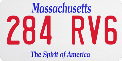 MA license plate 284RV6