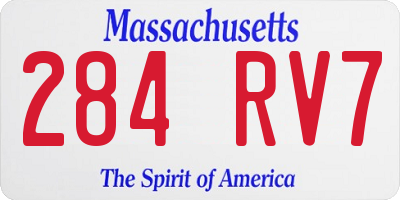 MA license plate 284RV7