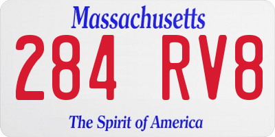 MA license plate 284RV8
