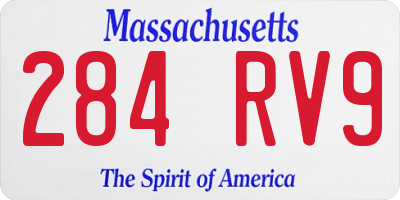 MA license plate 284RV9