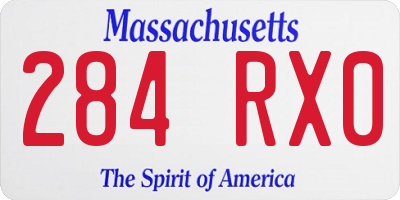 MA license plate 284RX0