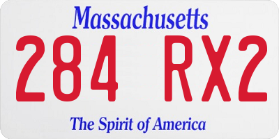 MA license plate 284RX2