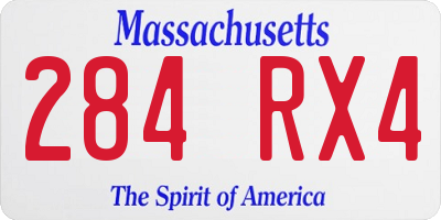 MA license plate 284RX4
