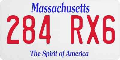 MA license plate 284RX6