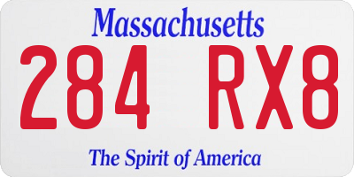 MA license plate 284RX8