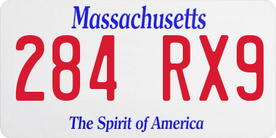MA license plate 284RX9