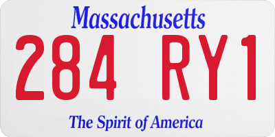 MA license plate 284RY1