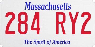 MA license plate 284RY2