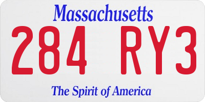 MA license plate 284RY3