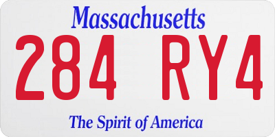 MA license plate 284RY4