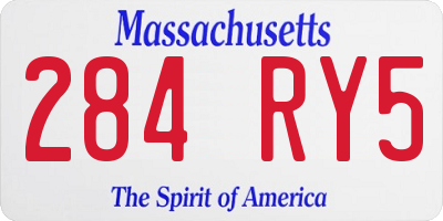 MA license plate 284RY5