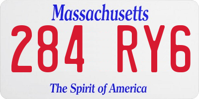 MA license plate 284RY6