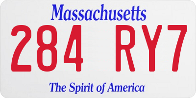 MA license plate 284RY7