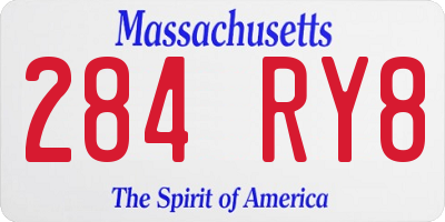 MA license plate 284RY8