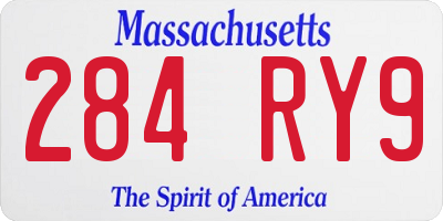 MA license plate 284RY9