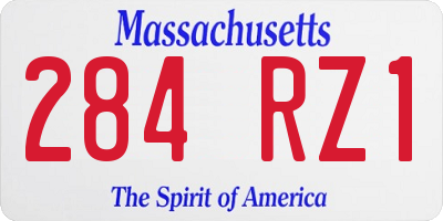 MA license plate 284RZ1