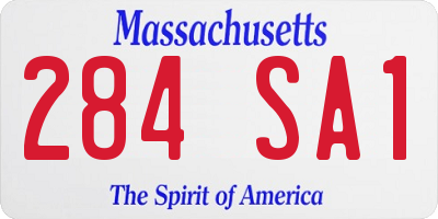 MA license plate 284SA1