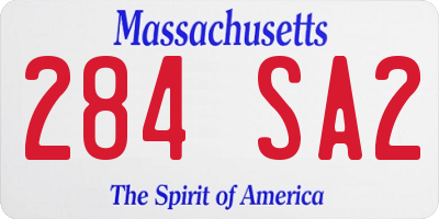 MA license plate 284SA2