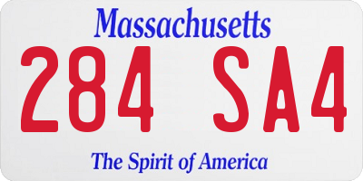MA license plate 284SA4