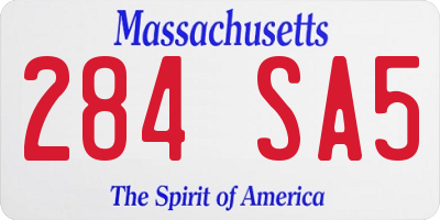 MA license plate 284SA5