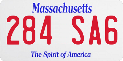 MA license plate 284SA6