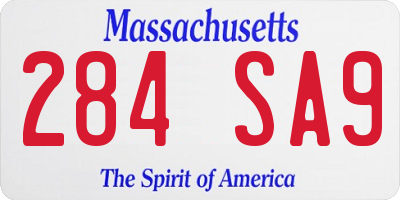 MA license plate 284SA9