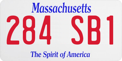 MA license plate 284SB1