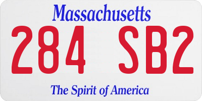 MA license plate 284SB2