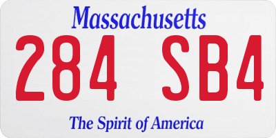 MA license plate 284SB4